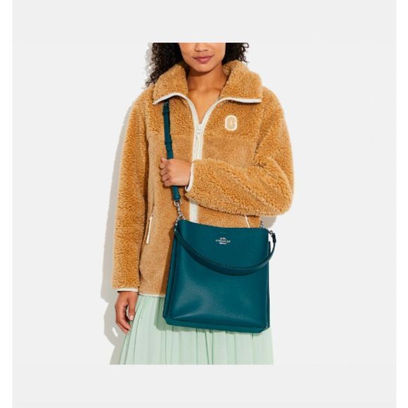 Coach Deep Turquoise Mollie Bucket Bag With Signature Canvas Interior - Picture 2 of 5